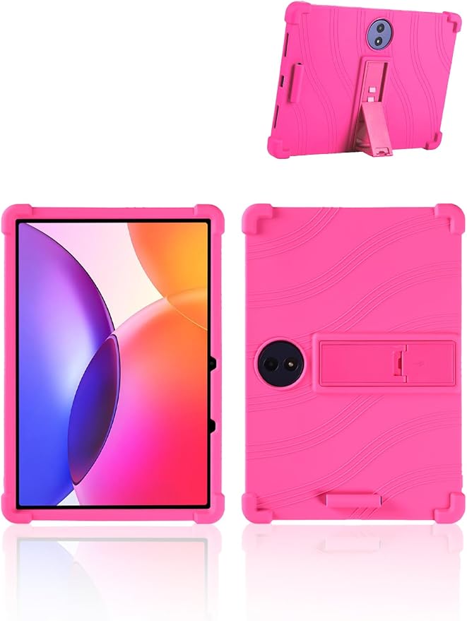 for TCL TAB A1 Plus Android 16 Tablet12.2 2.4K Ultra Clear Display Tablet Model CaseUYRUREL Soft Silicone Adjustable Stand Cover Lightweight Kids FriendlyBlack.