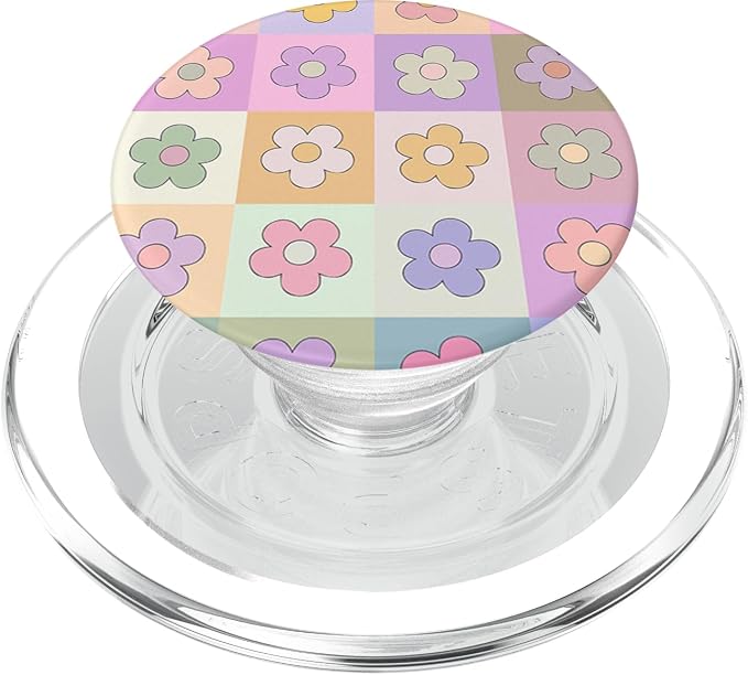 Danish Pastel Aesthetic Retro Daisy Flower Pattern PopSockets Standard PopGrip