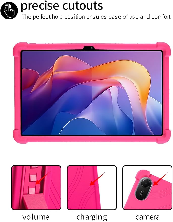 for Xiaomi Redmi Pad 2 Tablet 11 inch Tablet CaseBOVUGAC Soft Silicone Adjustable Stand Shockproof Kids Friendly for Redmi Pad 2 11 Tablet(Black)