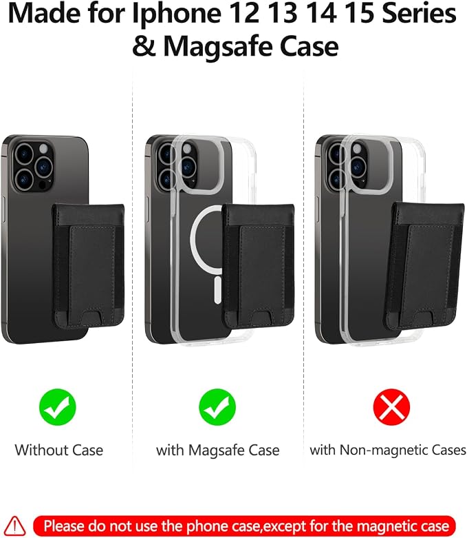 ExtreLife 2-in-1 Magsafe Wallet Adjustable Stand Open ID Window Magnetic Wallet for iPhone 17/16/15/14 Pro Max/14 Pro/14 Plus/13/12 Series 9 Cards Holder Vegan Leather Black