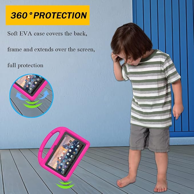 Kids Case for New Tab 7-inch 2024 Lightweight Shockproof Kid-Proof Cover with Stand Cover - Black