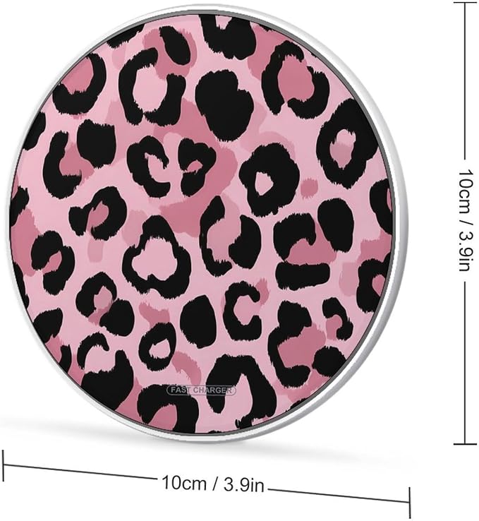 Leopard Print Wireless Charger SlimWireless Charging Pad Anti-Slip Charger Mat for Men Women