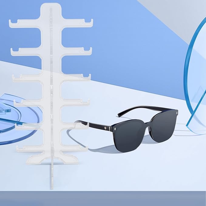 Operitacx Multi-Tier Sunglasses Display Holder Glasses Storage Rack 6-Layer Plastic Eyewear Organizer Stand for Home and Retail Use