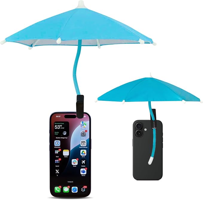 Phone Umbrella - Anti-Glare Sun Shade Phone Umbrella for Sun iPhone Clip On umbrella for phone sun shade Protects from Sunlight and Glare Outdoor Activities Universal Fit for All Smartphones