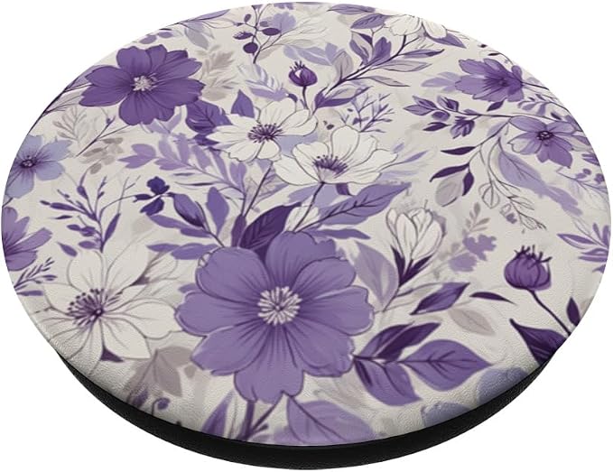 Purple Lavender Floral Pattern PopSockets PopGrip for MagSafe