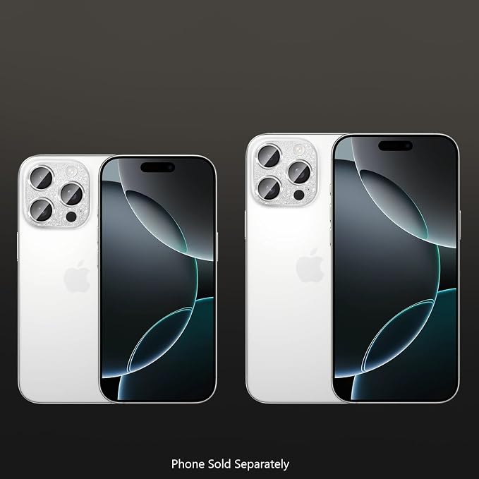 SAHARA - Ultra-Strong Camera Lens Protector for iPhone 16 Pro/16 Pro Max (2-Pack) Black (ZD00161)