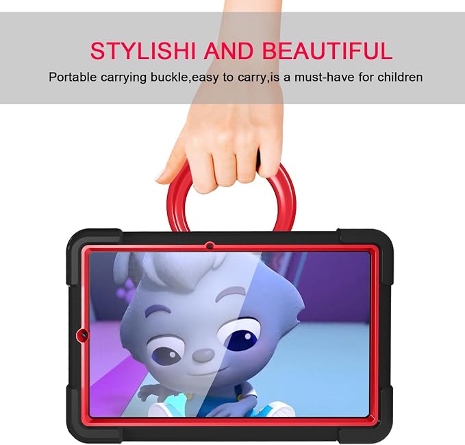 AKABEILA Compatible with Amazon Fire HD 8 2020/2022 Tablet Case，Rugged Kids Case with Stand Lightweight Shockproof Kids Friendly Tablet Cover Black