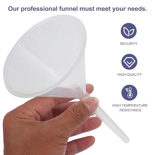 Veemoon 10pcs 90mm Plastic Triangle Funnels Pp Laboratory Filling Funnels