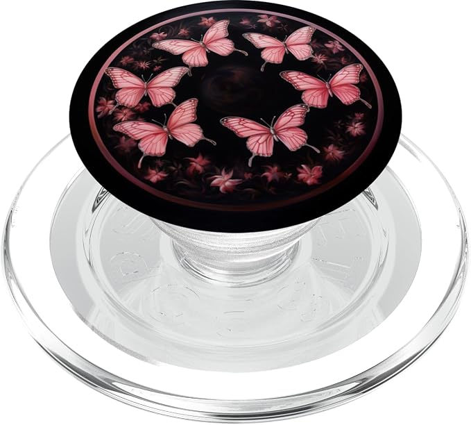 Pink Butterflies Pattern Pink Butterfly PopSockets Adhesive PopGrip