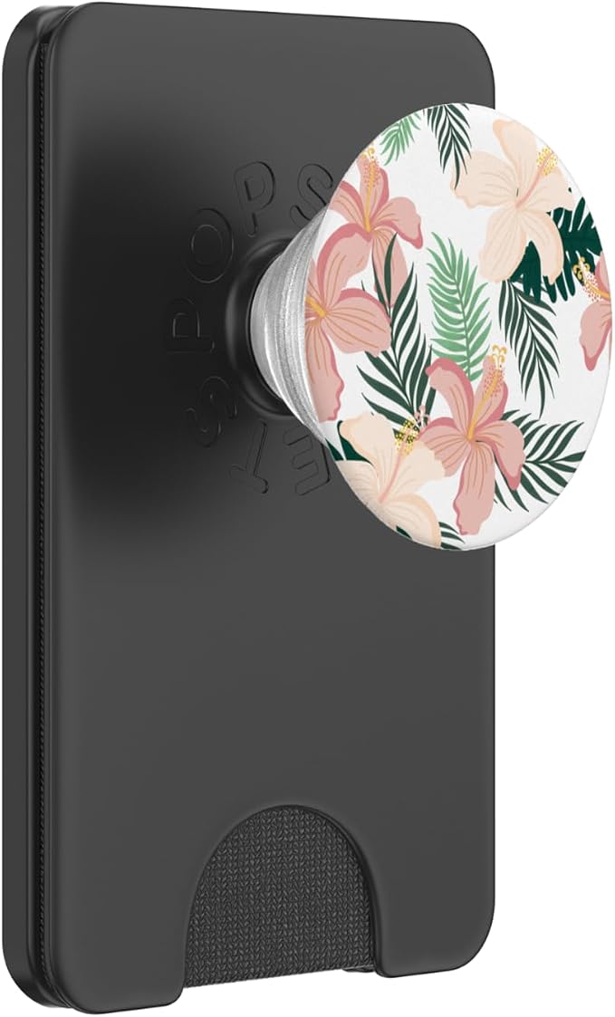Tropical Hibiscus Flower of Hawaii with Floral Pattern PopSockets Adhesive PopGrip