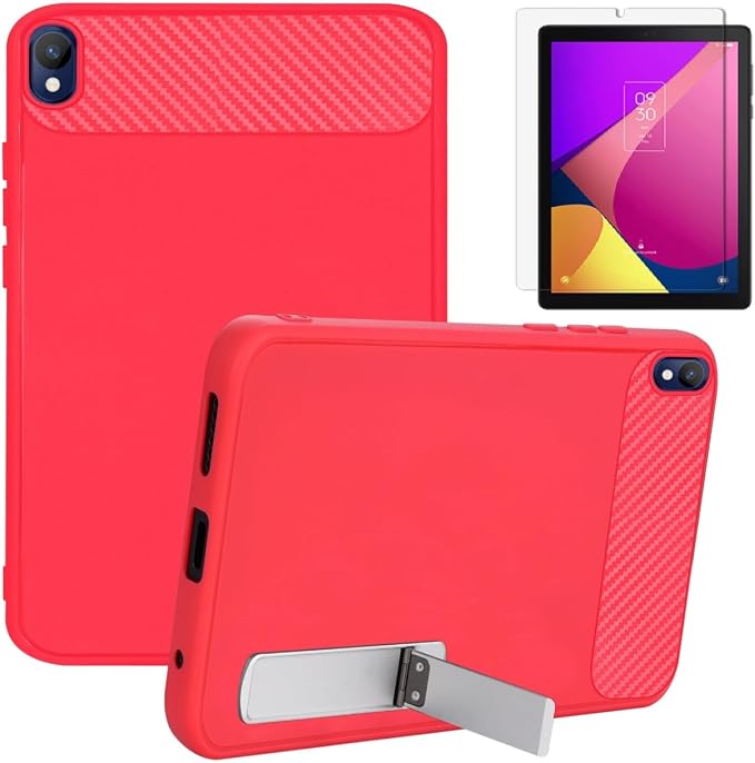 Screen Protector and Case for Onn 8.1 inch Core Tablet Lightweight Shock-Resistant Protective Case for Onn 8.1 Core Tablet (Black + Glass)