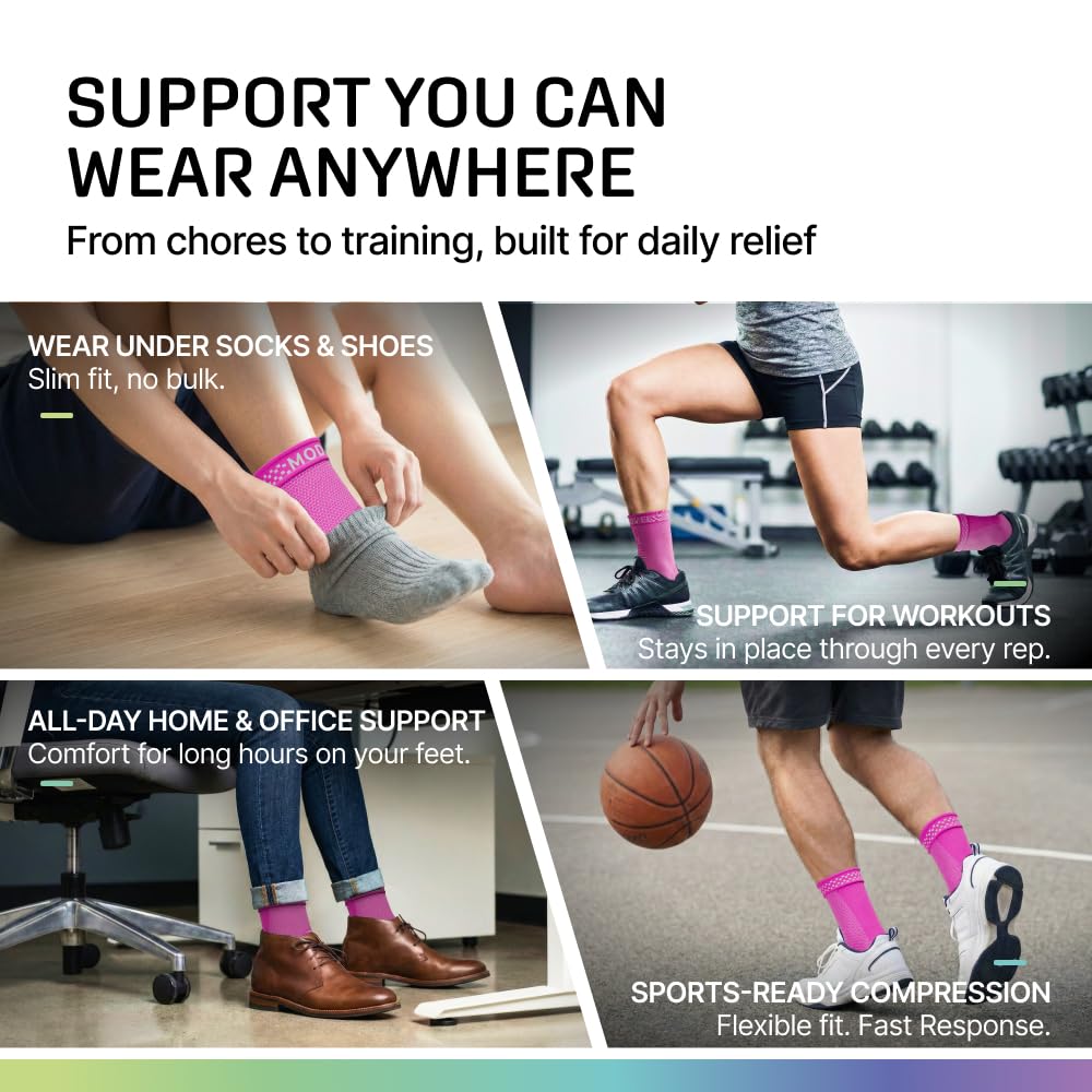 Modvel Foot & Ankle Brace Socks for Sprained Ankle Compression Sleeve - Foot Support for Women & Men - Tendonitis & Arthritis Ankle Brace Sports Running, Torn Ligaments & Women Stabilizing Ankle Wrap