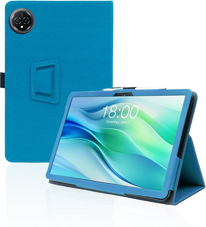 for FEONAL D126 11 Inch Android 14 Tablet CaseFolding Stand Protective Cover with Pencil Holder and Wrist StrapFull Protection Premium PU Scratch Resistant(SkyBlue)