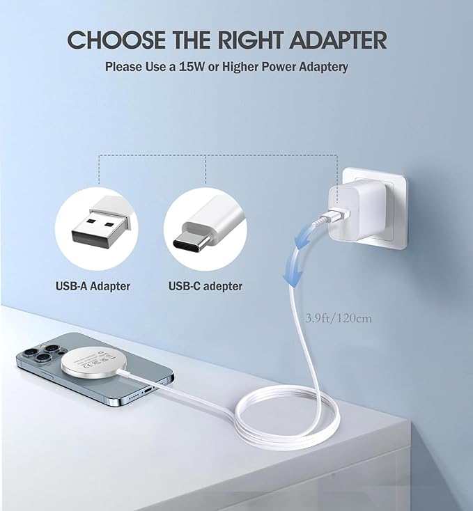 Magnetic Wireless Charger for iPhone 16/16 Pro/16 Plus/16 Pro Max,FDGAO 2 in 1 15W Fast Magnetic Charging Compatible with iPhone 15/14/13/12 Series and AirPods 4/3/Pro