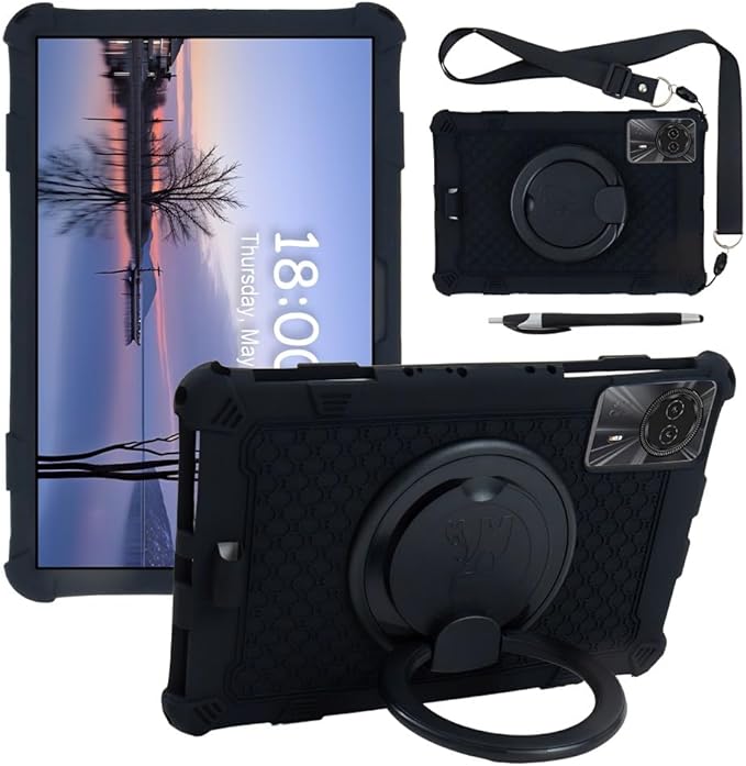 11-inch Android Tablet case for TABWEE T90/W90 360° Rotating case for Blackview 90 WiFi/DOOGEE U11/T30 Pro/T30 SE Tablets(Black)