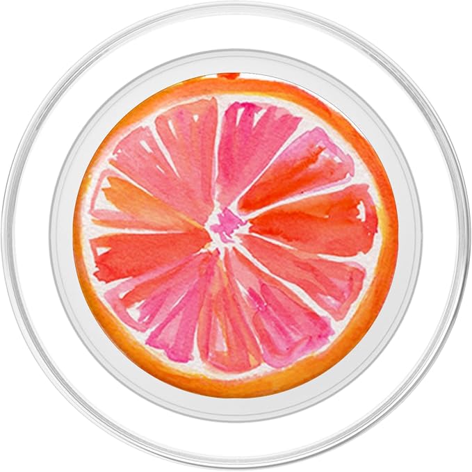 Cute Pink Grapefruit Design Tasty Summer Citrus on White PopSockets Adhesive PopGrip