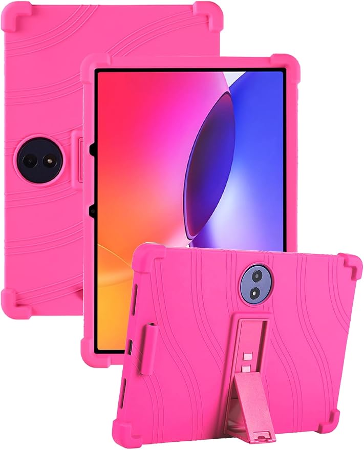 Case for TCL TAB A1 Plus Android Tablet 12.2 Inch (Dark Black) | (Model 9445X) Soft Silicone Kids Friendly Protective Cover with Adjustable Stand Drop-Proof