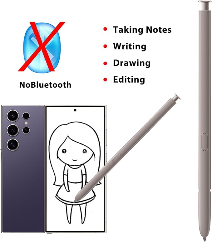 2 Pack Galaxy S24 Ultra S Pen Replacement Compatible with Samsung Galaxy S24 UltraS24 Stylus Pen for Galaxy S24 Ultra Touch S PenUS VersionNoBluetooth(Dark Gray)