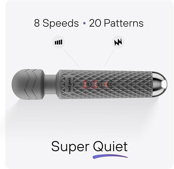 Handheld Cordless Personal Wand Massager – Waterproof, USB Rechargeable, 20 Vibration Patterns, 8 Speeds, Memory Feature, Skin-Soft Silicone for Ultimate Relaxation Tool
