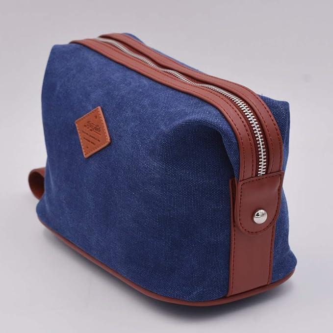 Convenience Kits International Premium Waterproof Canvas Toiletry Bag (Navy)