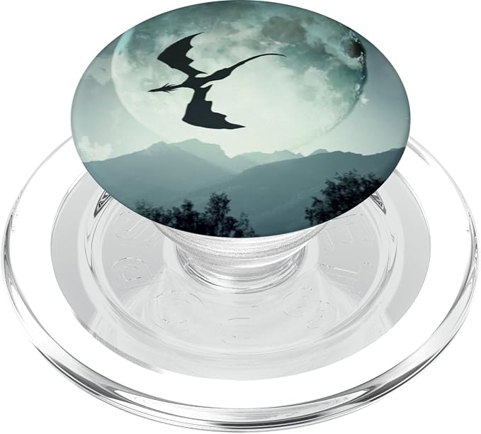 CJ Grips Dragon Moon PopSockets Adhesive PopGrip for iPhone 11 - Black