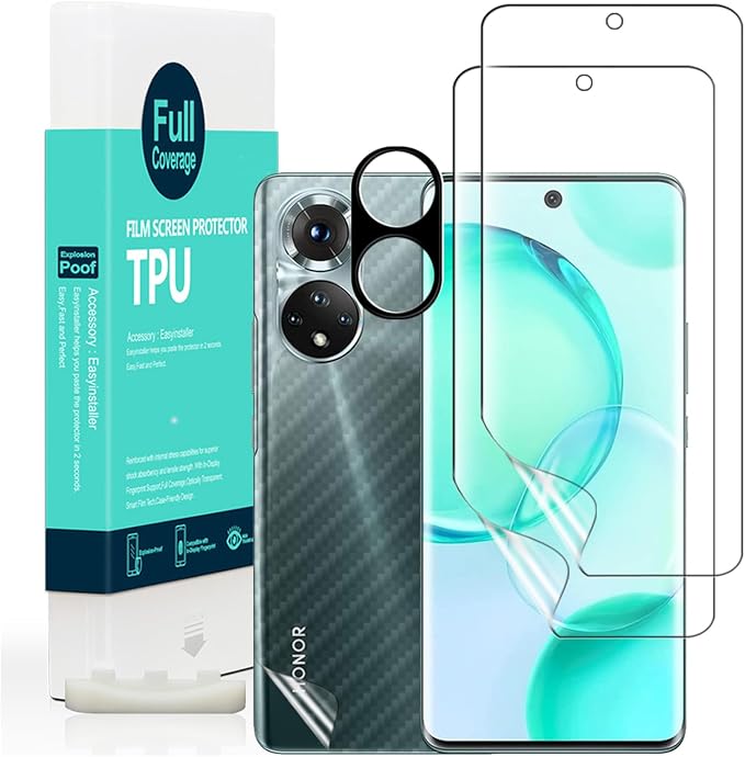 Ibywind 2 Pcs Screen Protector For Honor 50 5G 6.57Flexible TPU FilmWith 1Pc Camera Lens Protector1Pc Back FilmBubble Free[Easy to install]