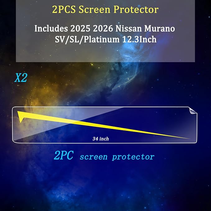 Screen Protector 2PCS For 2024 2025 Mercedes-Benz GLC Screen Protector 300 11.9 Inch NAV. &amp12.3 Inch Dashboard C300 2025 Mercedes Benz Accessories Tempered Glass