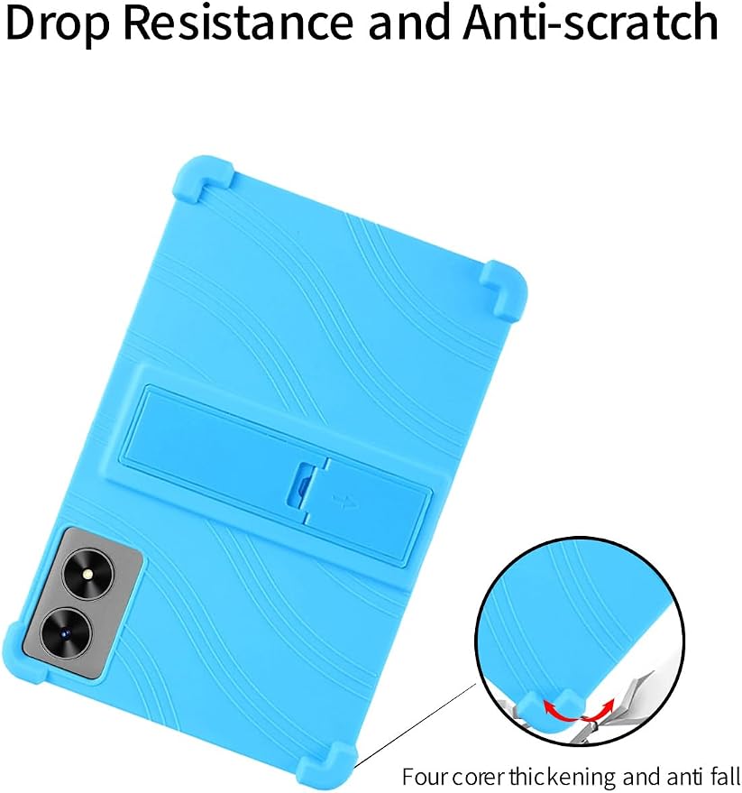 for SHARECLOUD P10/Frameflow P10 2025 10.1 Inch Tablet CaseBOVUGAC Soft Silicone Adjustable Stand Shockproof Kids Friendly for SHARECLOUD P10_T 10.1 Tablet(Black)