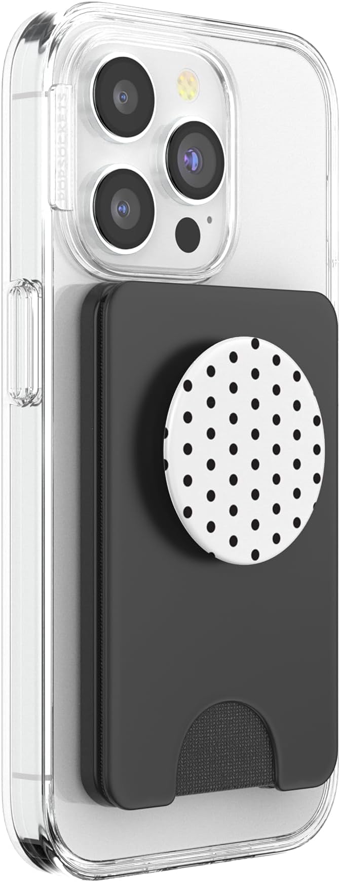 PopSockets Phone Grip - Black &amp White Polka Dots PopSockets PopWallet for MagSafe