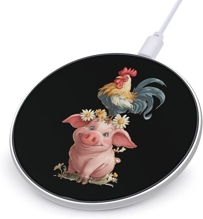 Funny Pigs and Chicken Wireless Charger Portable Charging Pad | LightweightAll Smartphone