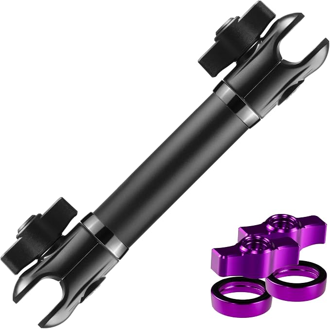 Tackform 10 Long 20mm Ball and Socket Arm DuraLock 20 Series Aluminum Tube Arm | Dual 20mm Sockets and Optional Anti-Theft Knobs | Black
