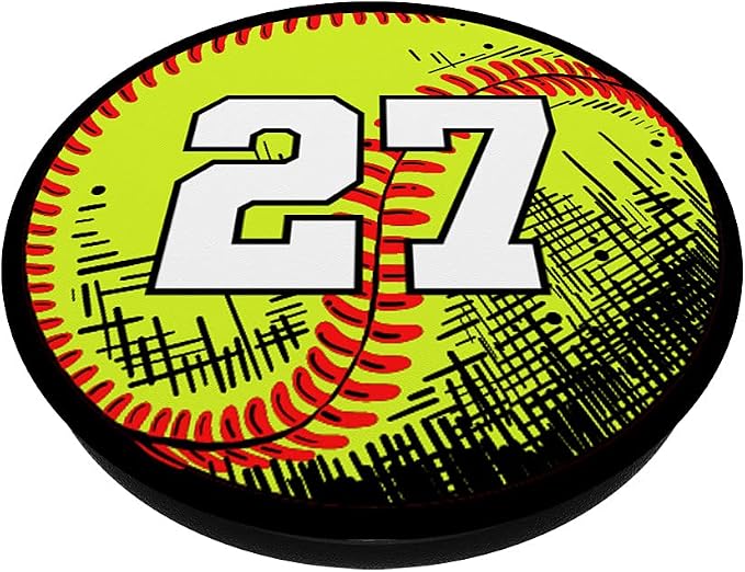 Softball Player Jersey Lucky Favorite Number #27 PopSockets Swappable PopGrip