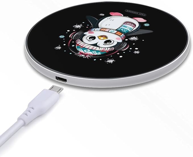 Cute Penguins Wireless Charger SlimWireless Charging Pad Anti-Slip Charger Mat for Men Women