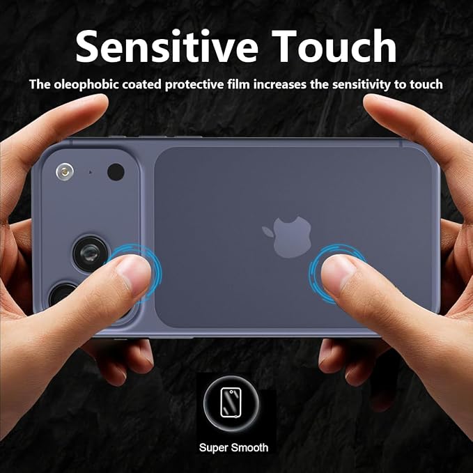 for iPhone 17 Pro Max Back Screen Protector Flexible Film Not Glass with Camera Lens Protector 2+2 Pack Self-Healing Anti Scratch HD Clear Soft TPU Protective Hydrogel Film