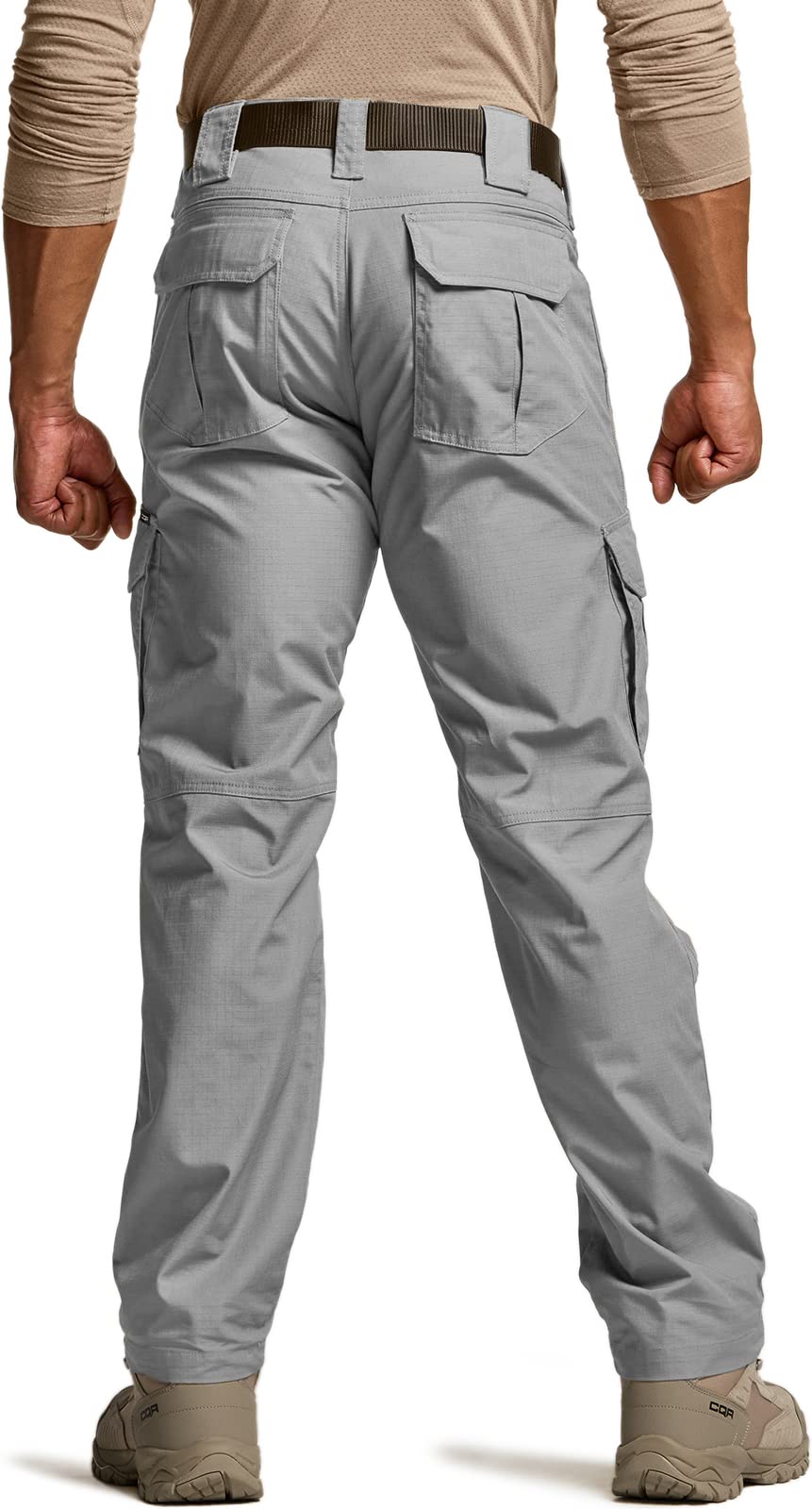 CQR Men's Tactical Pants, Water Resistant Ripstop Cargo Pants, Lightweight EDC Work Hiking Pants, Outdoor Apparel, Duratex Mag Pocket Stone, 32W x 30L