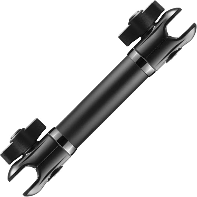 Tackform 10 Long 20mm Ball and Socket Arm DuraLock 20 Series Aluminum Tube Arm | Dual 20mm Sockets and Optional Anti-Theft Knobs | Black