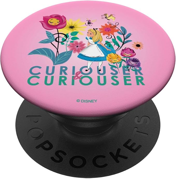 Disney Alice in Wonderland Curiouser &amp Curiouser Pink PopSockets Adhesive PopGrip