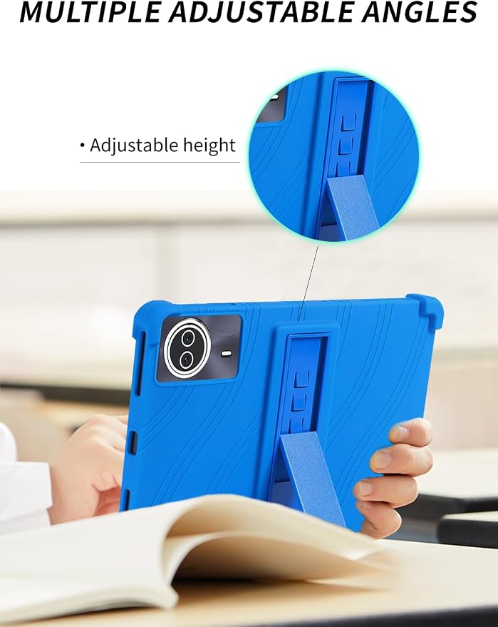Case for TCL NXTPAPER 14/Callsky-Tech Ctab 14/BEYODFU A140 Tablet 14 inch，WUNIAK Shock Proof Lightweight Stand Rubber Shell Protective CoverKids Friendly Soft Silicone Adjustable Stand CoverBlack