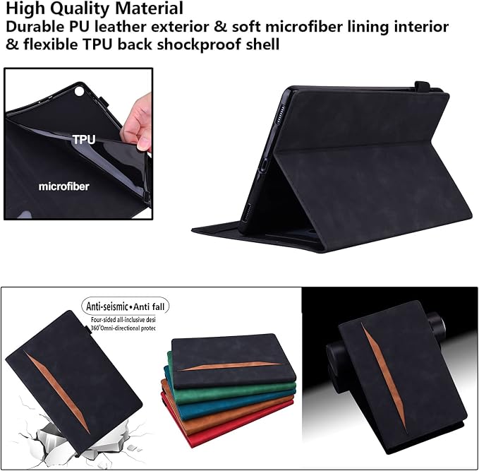 for Kindle Fire HD 8 Tablet (only Fits 10th Generation) &amp Fire HD 8 Plus 8 Case 2020 with Stand/Pencil Holder/Card Pocket/Elastic Band Embossed PU Leather Floral Cover Brown Peacock Flower