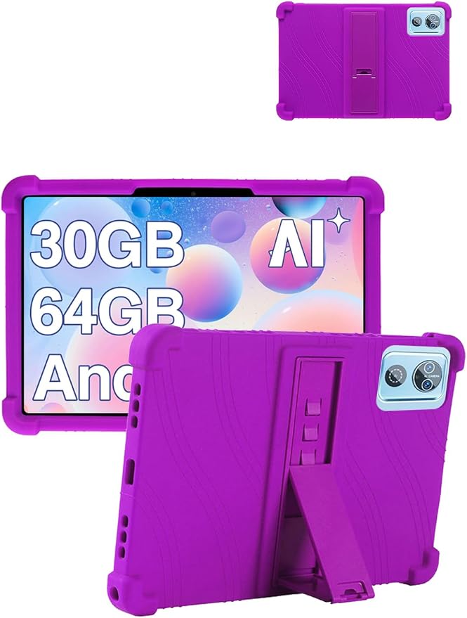 for DEERTiME E15 10 inch Android 15 Tablets Protective caseShockproof Lightweight Silicone Protective Cover with StandChild-Friendly ProtectionEasy to Clean DesignBlack