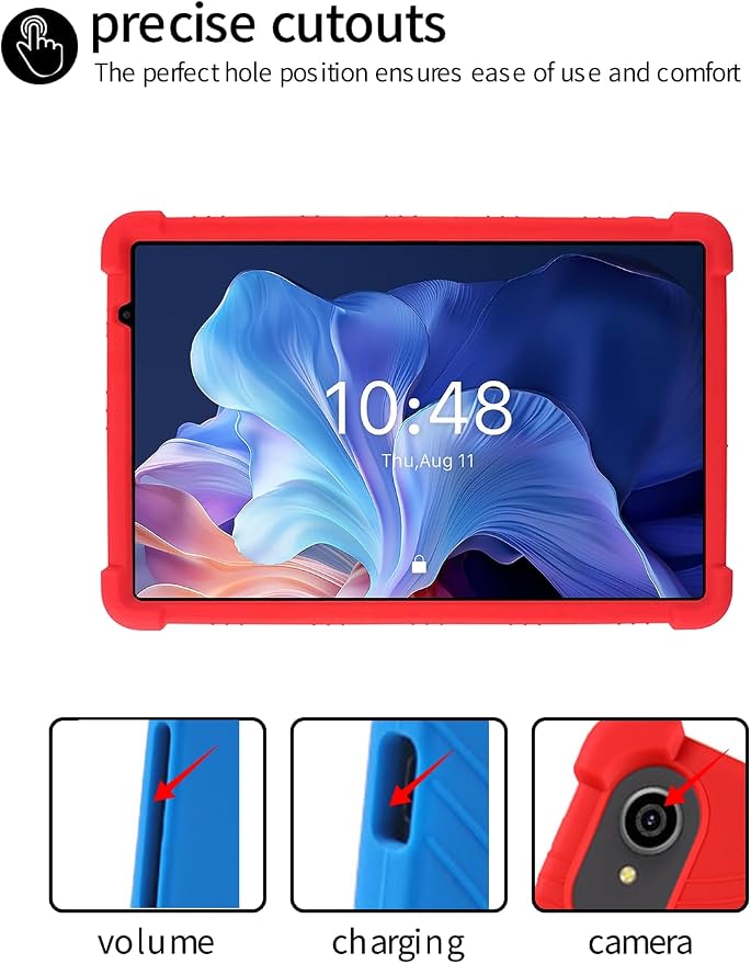 for ApoloSign EP103A 10.1 Tablet CaseBOVUGAC Soft Silicone Case Adjustable Stand Shockproof Kids Friendly (Black)