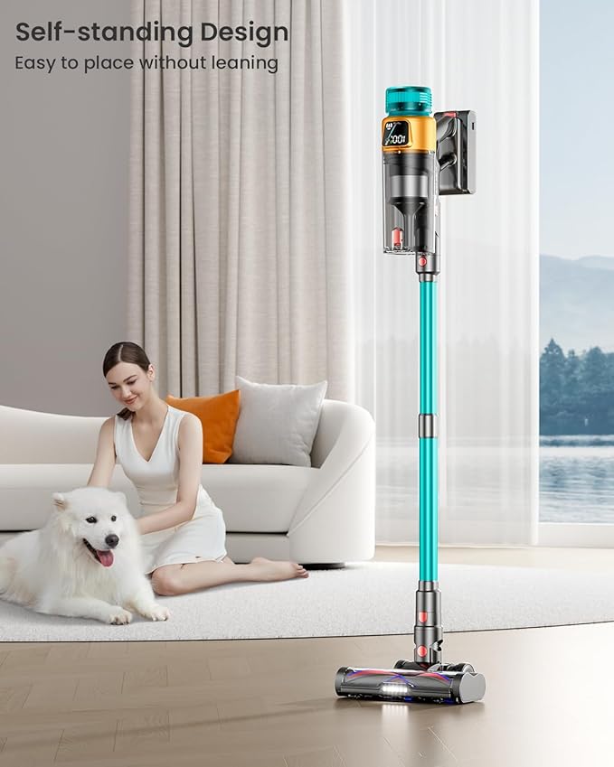 Cordless Vacuum Cleaner, 600W 50KPA 70Mins Vacuum Cleaners for Home, Stick Vacuum with Charging Dock Station, Anti-tangle Wireless Vacumm, Rechargeable Cordless Vacuum for Pet Hair/Carpet/Hard Floor