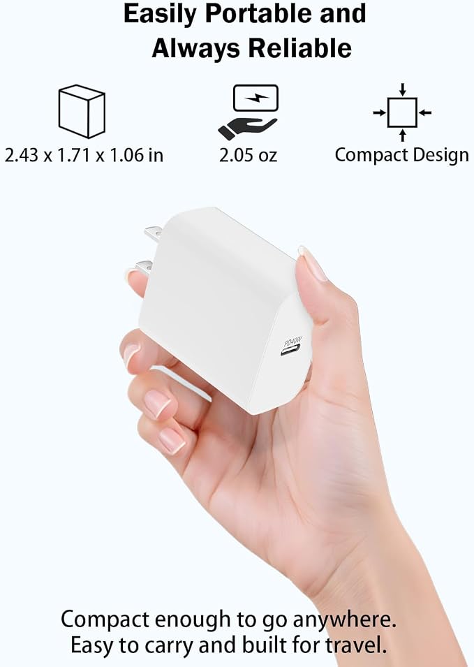 [Apple MFi Certified] 40W GaN III USB C Charger with 10FT Cable for iPhone | 2-Pack PD 3.0 PPS Charger Set Compatible with iPhone 17/16/15 Pro Max Samsung S25 iPad and MacBook Compact Travel Desig