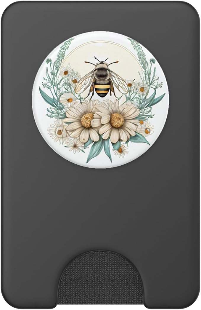 Bee Honeybee Daisy Flowers PopSockets Adhesive PopGrip