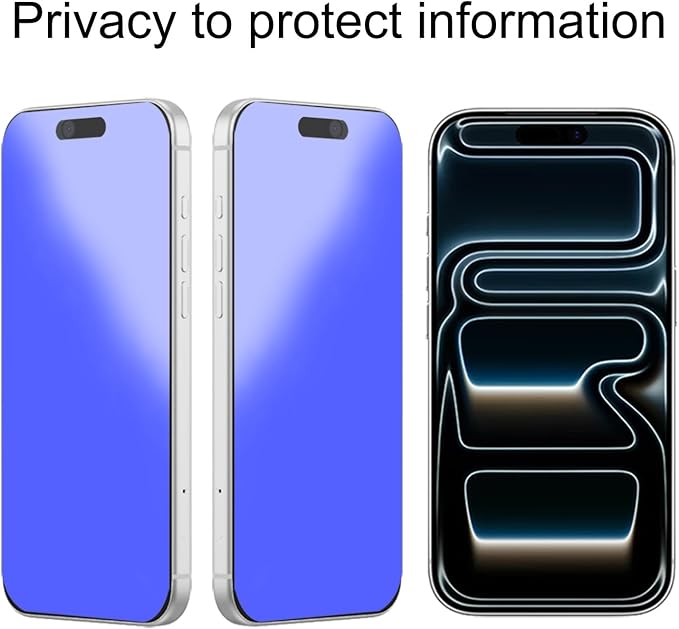 2 Pack for iPhone 17 Pro Privacy Matte Screen Protector Anti spy Tempered Glass Anti blue Light Film 6.3 inch