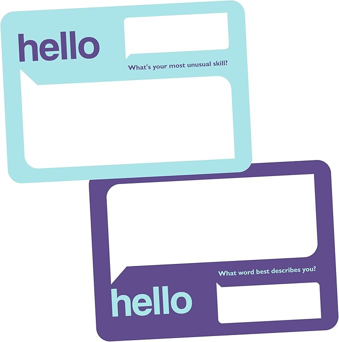 Avery Premium Event Name Tags, Ice Breaker Questions, No Lift No Curl, 80 Handwriteable Name Stickers
