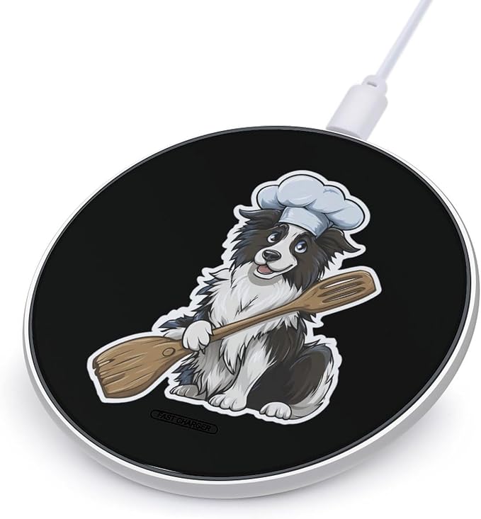 Border Collie Kitchen Wireless Charger Portable Charging Pad | LightweightAll Smartphone