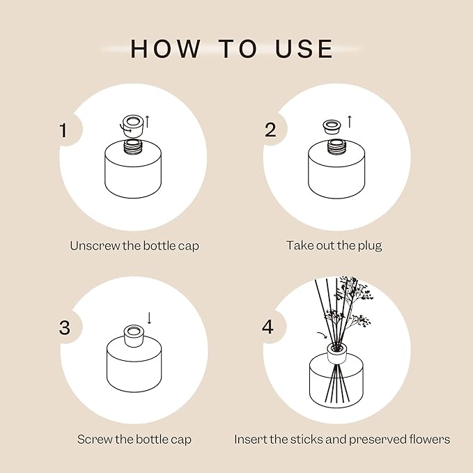Cocorrína Premium Reed Diffuser Set with Preserved Baby's Breath & Cotton Stick Coconut Lime | 6.7oz Scent Fragrance Oil Diffuser for Bedroom Bathroom Home Décor