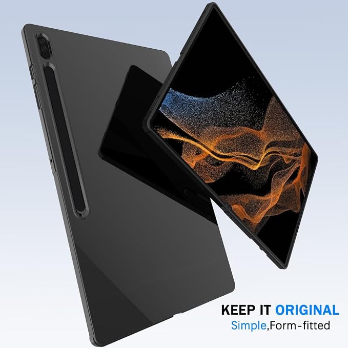 Case for 14.6 Inch Samsung Galaxy Tab S10 Ultra (2024) / Galaxy Tab S9 Ultra (2023) / Galaxy S8 Ultra (2022) [Lightweight + Protective] Shockproof Soft Ultra Slim Cover Black