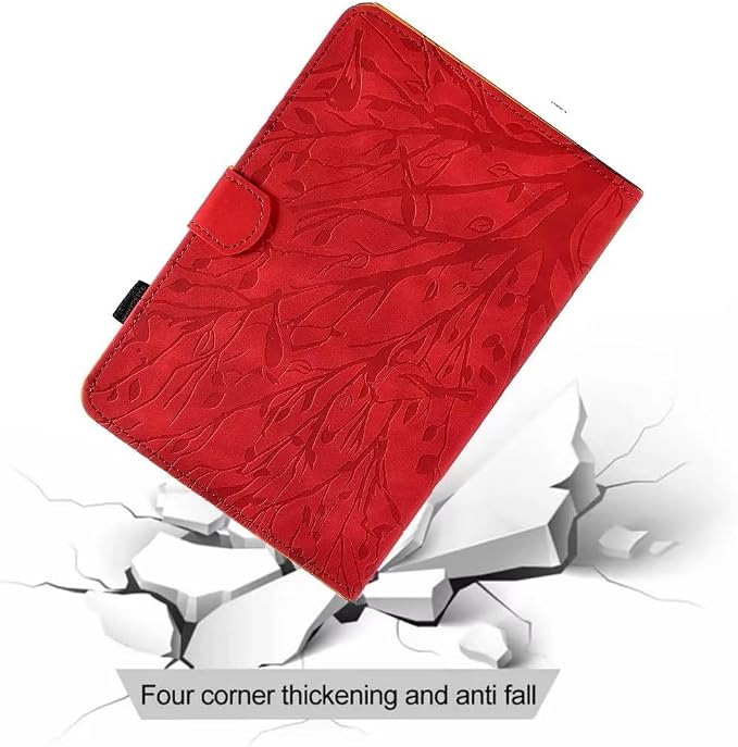 Case for Amazon Fire HD 8 &amp 8 Plus (12th/10th Generation 2024/2022/2020 Release) Pen Holder Premium PU Leather Stand Cover with Smart Auto Wake/Sleep Green Tress